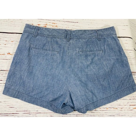 Gap Chambray City Shorts Womens Size 2 Solid Blue Mid Rise 3” Inseam Cotton - Picture 7 of 9